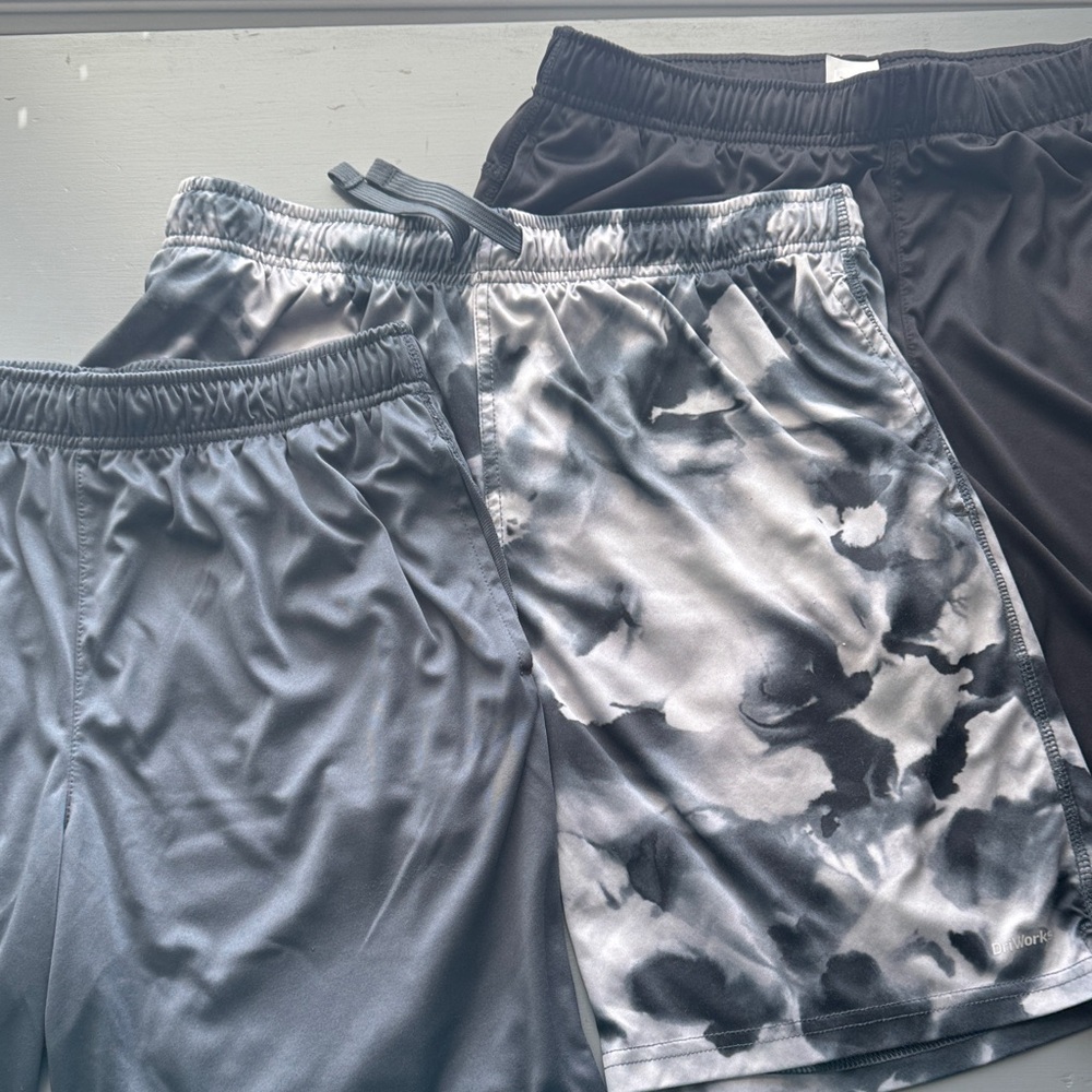 Athletic Works Boys Performance Shorts - Black & Gray Tie-Dye